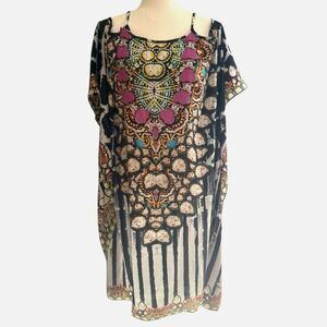 Sakkas Jenni Women's Mid Length Boho Caftan Kaftan Dress Cover